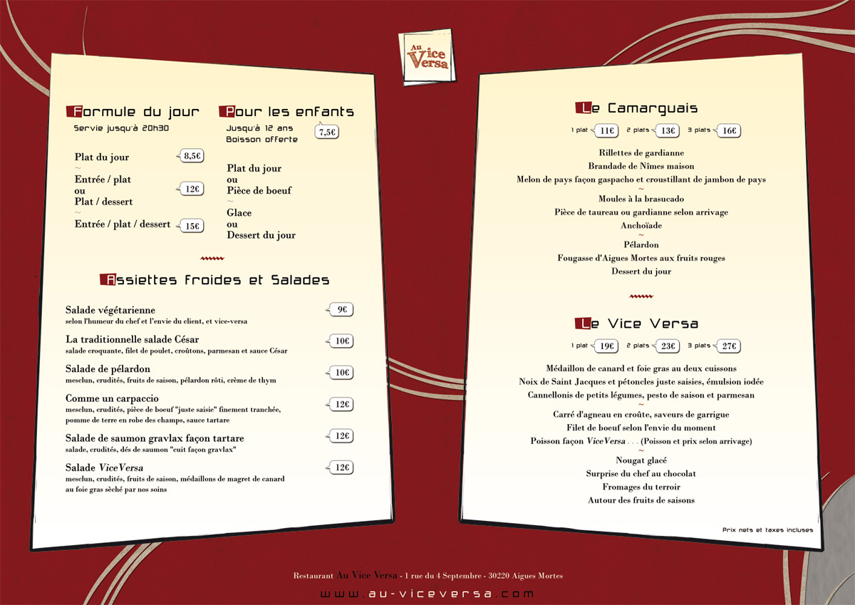 Menu pages 2/3